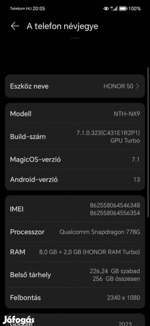 Honor50 120Hz 256GB 8+2GB turbo ram.