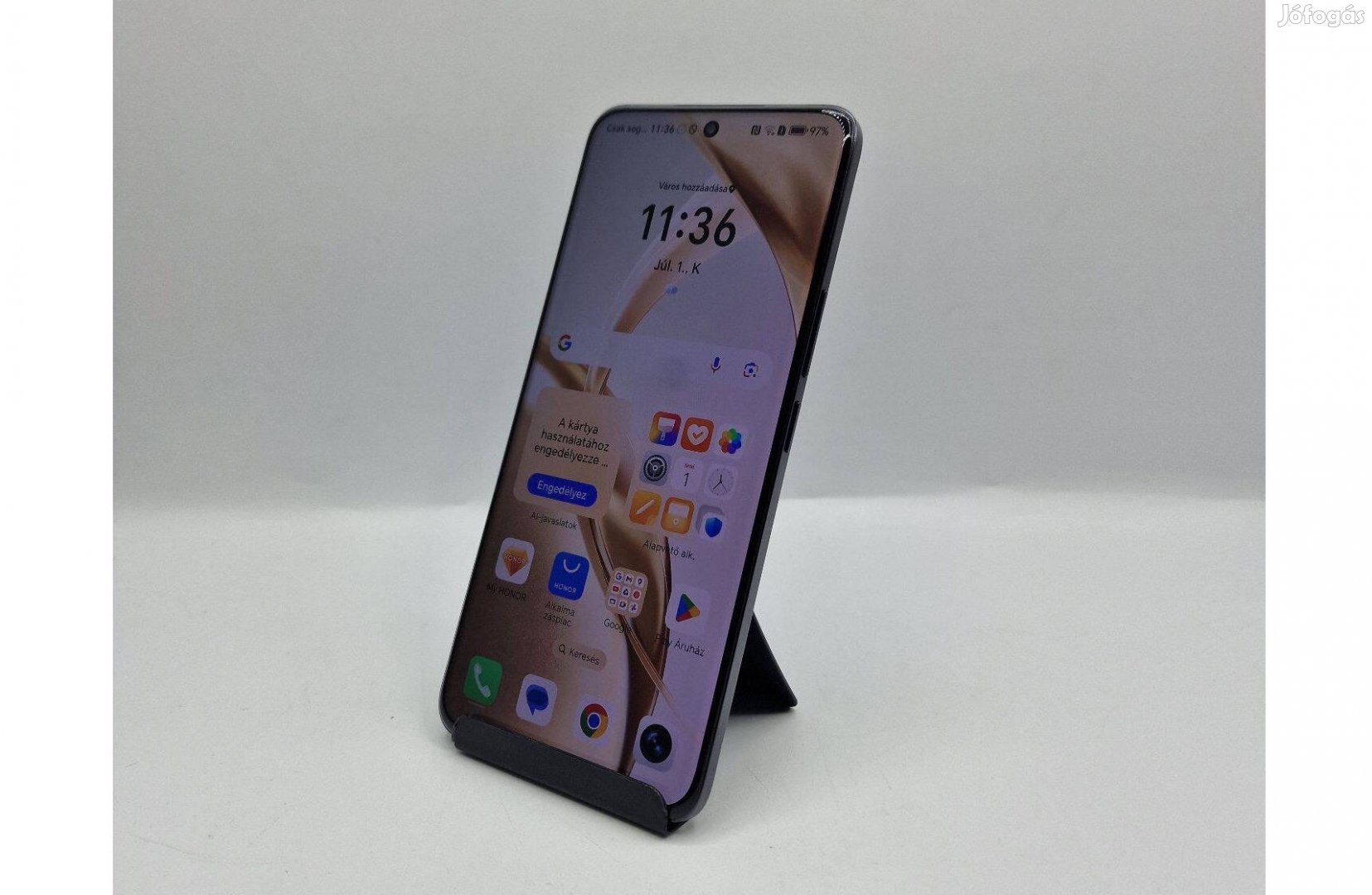 Honor 200, 256GB, 8GB RAM, üggetlen, fekete, 1 év garancia