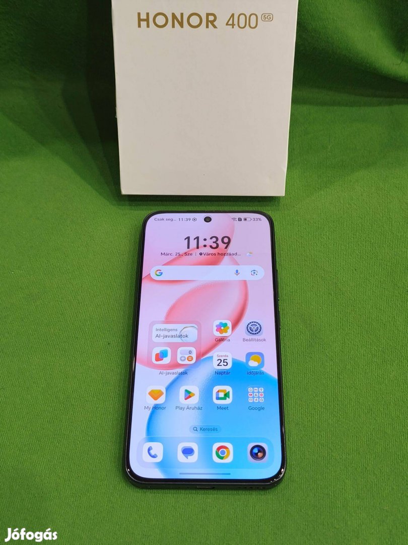 Honor 400 5G 256GB8GB kártyafüggetlen telefon - dobozában!