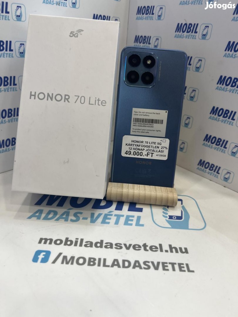 Honor 70 Lite Dual Sim 128 GB, 12 hó garancia