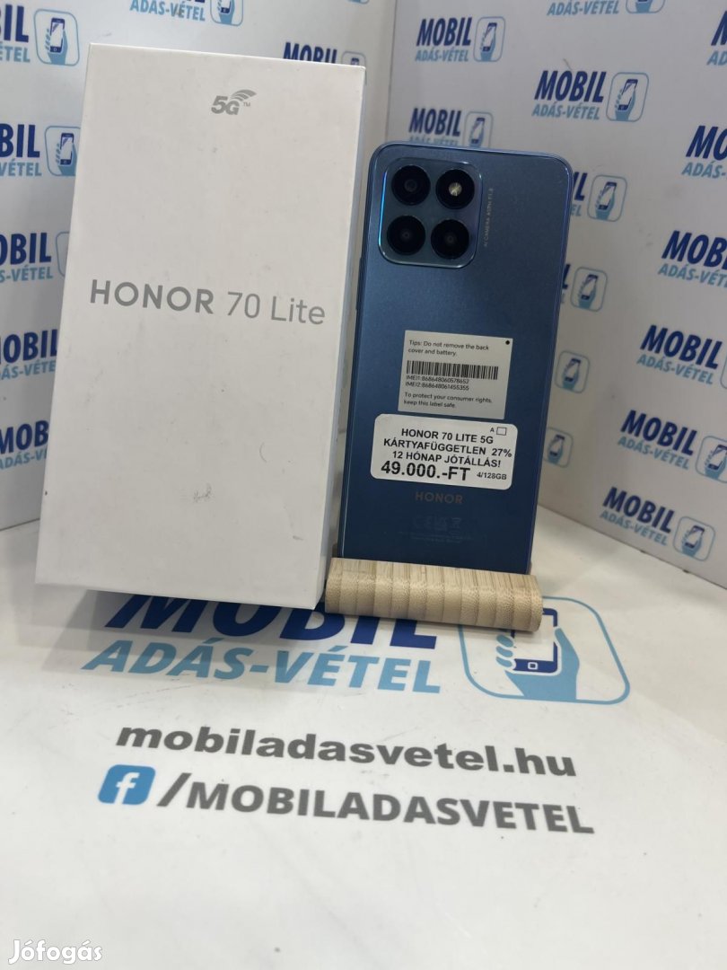Honor 70 Lite Dual Sim 128 GB, 12 hó garancia