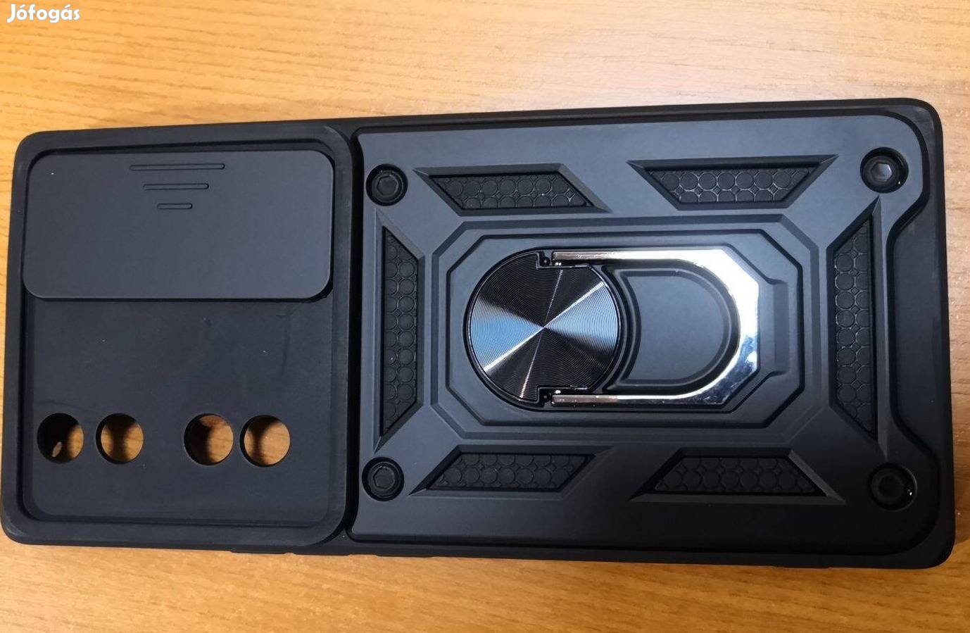 Honor 70 fekete telefontok kameravédős kitámasztós mágneses gyűrűs