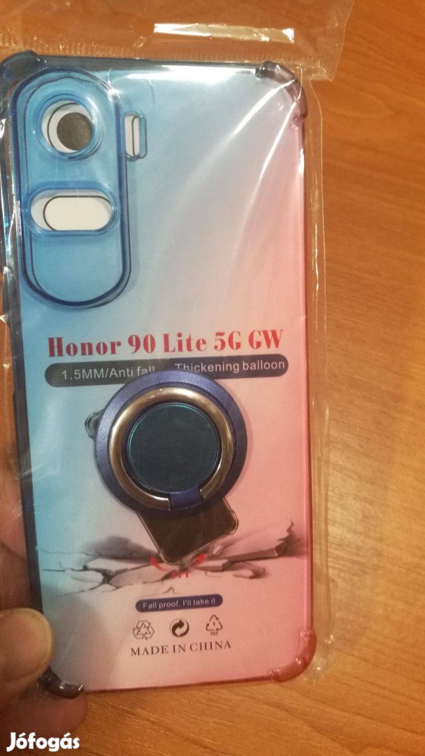 Honor 90 lite kék rózsaszín telefontok kitámasztós mágneses újgyűrűs