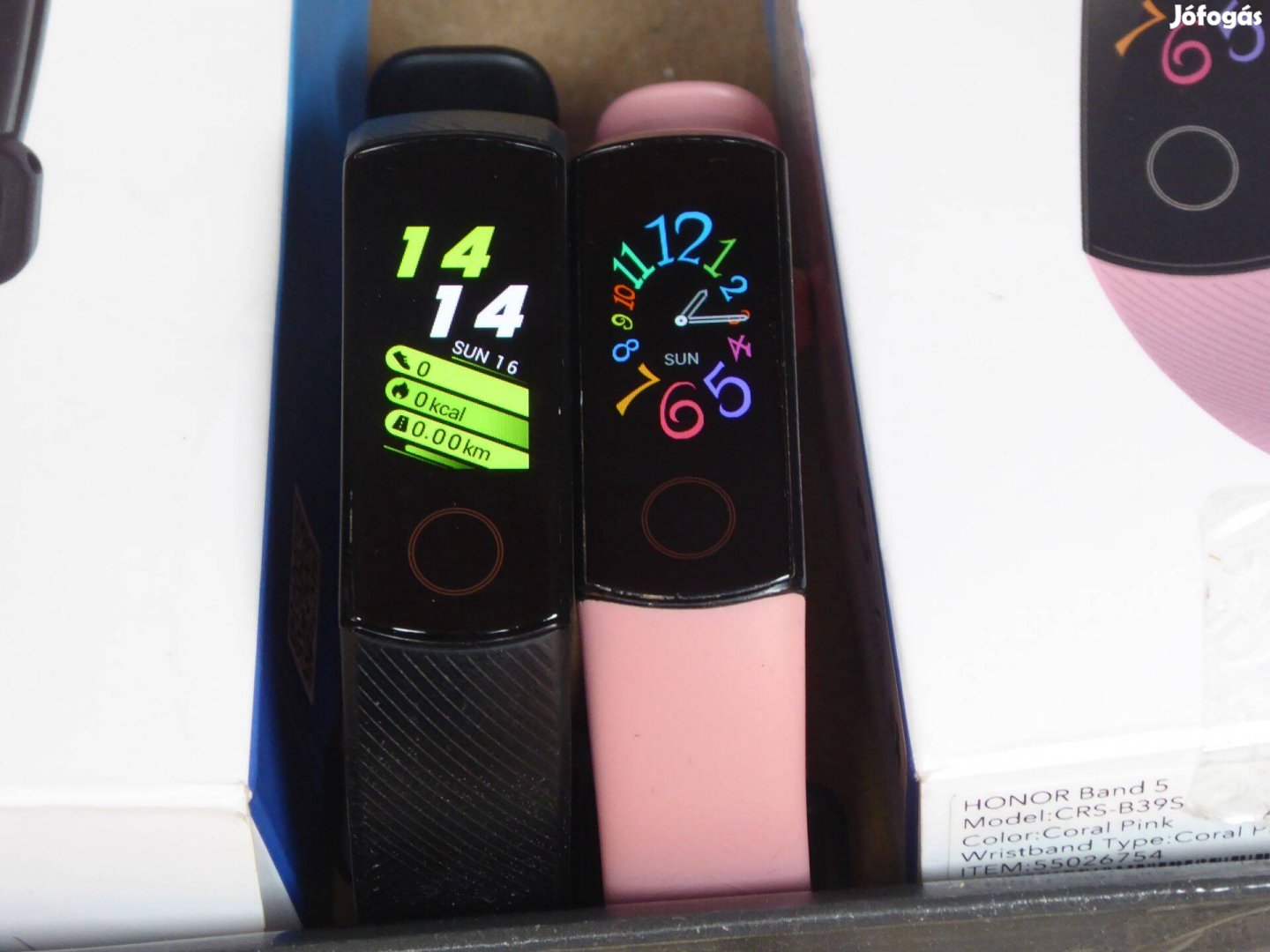 Honor Band 5 okos karkötő Pink és Fekete amoled kijelzős