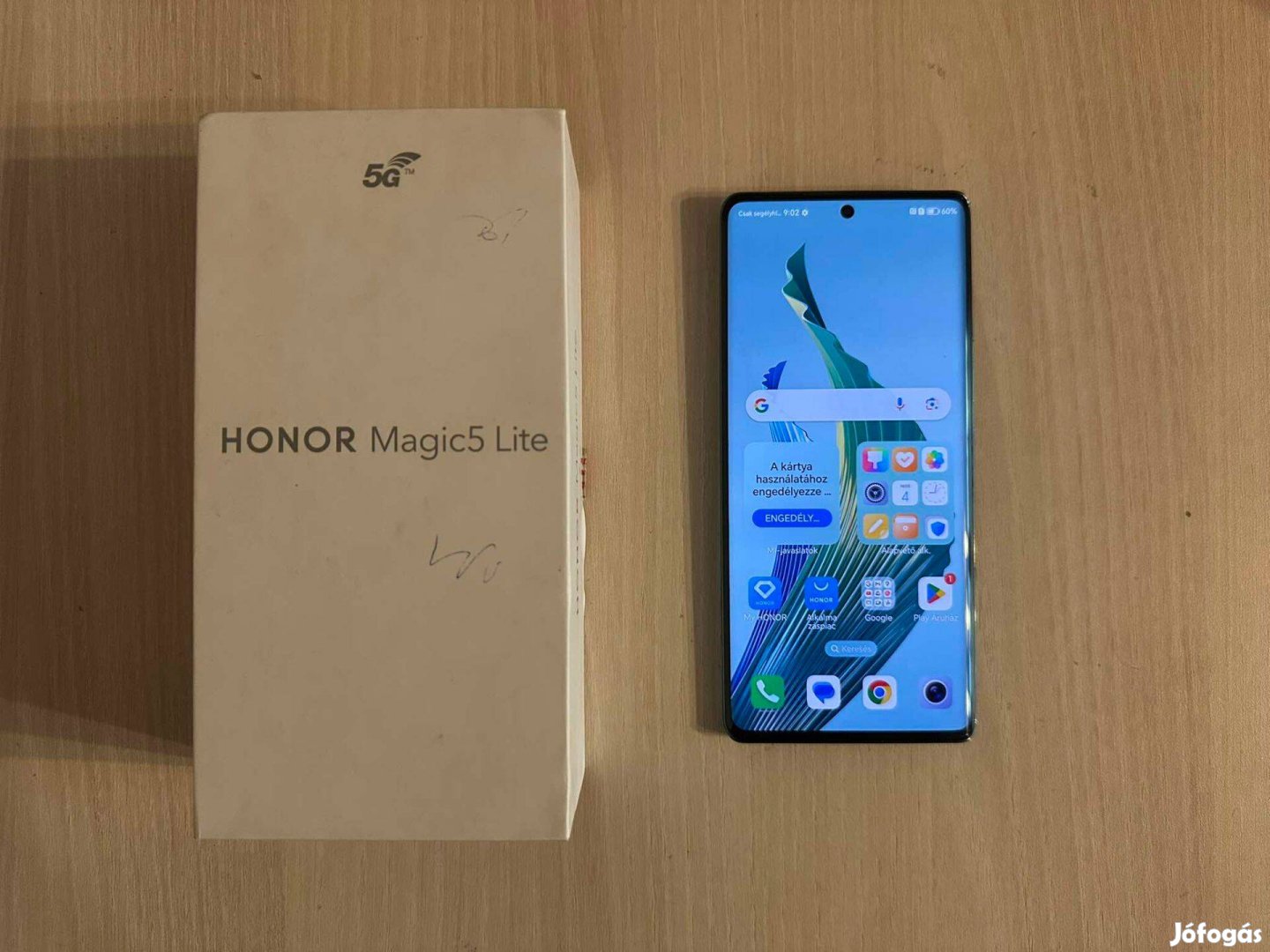 Honor Magic5 Lite 5G 8/256GB Dual Független Újszerű Zöld Garis !