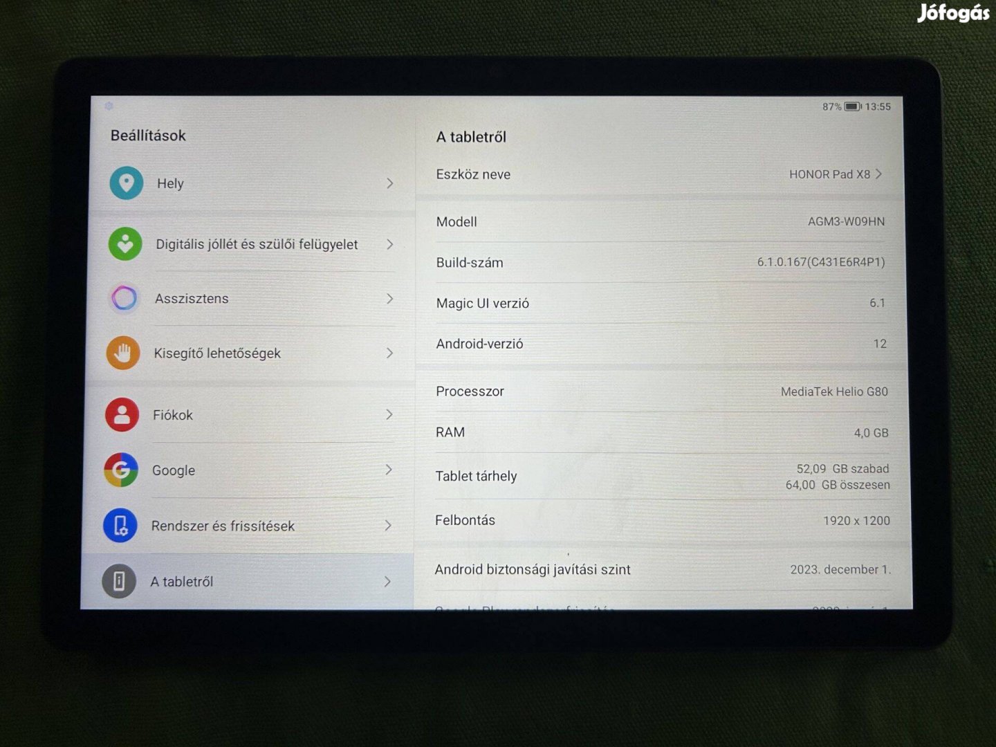 Honor Pad X8 64/4GB Tablet