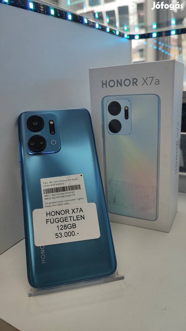 Honor X7A 128GB Doboz gyári töltő + Garancia