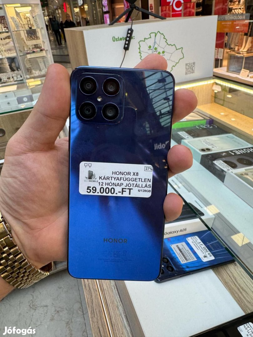 Honor X8 Kártyafüggetlen 128 GB, 12 hó garancia