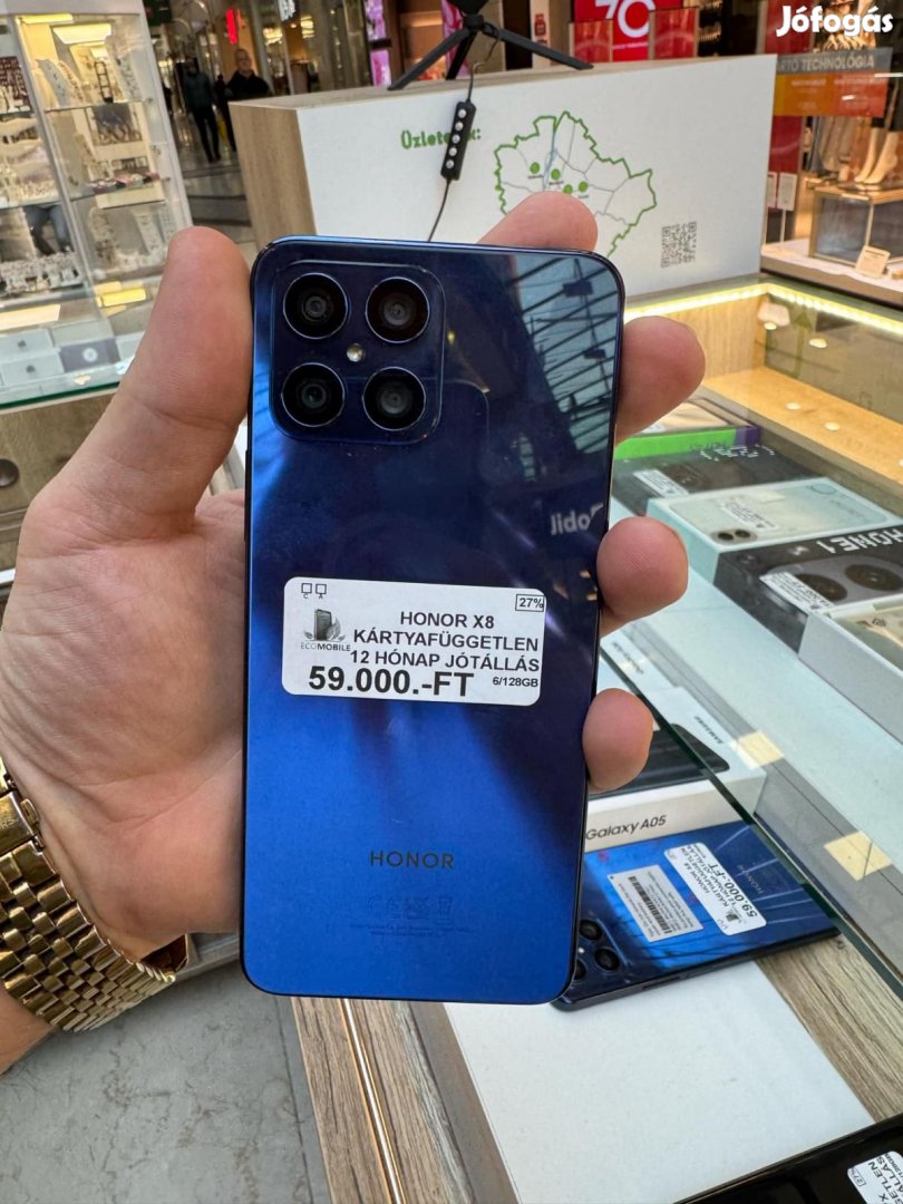 Honor X8 Kártyafüggetlen 128 GB, 12 hó garancia
