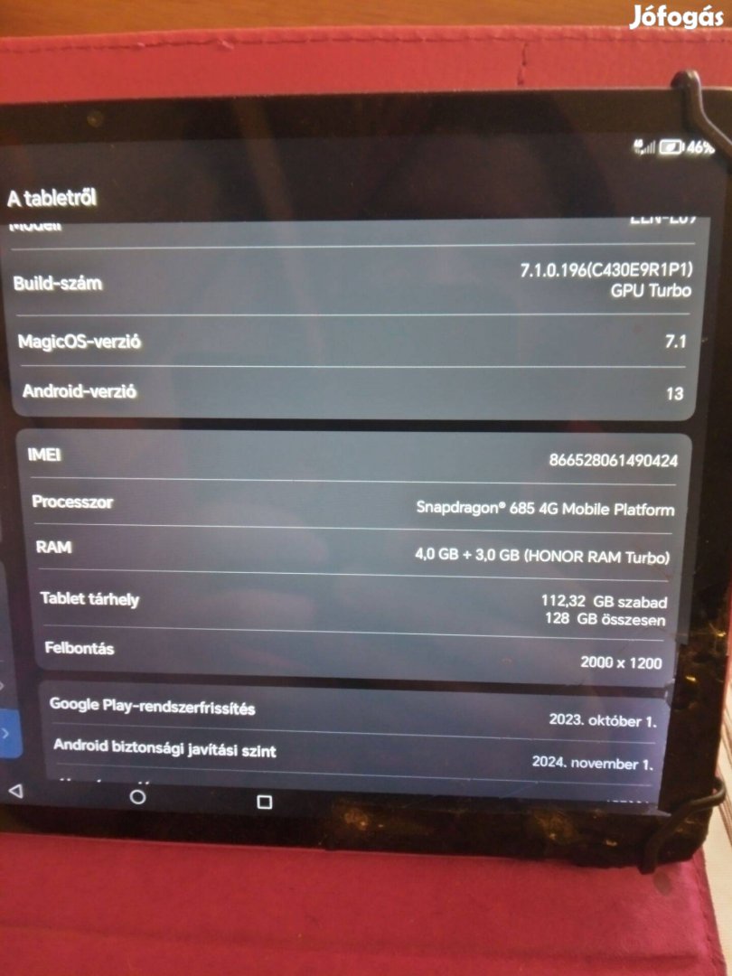Honor x9 pad táblagép eladó