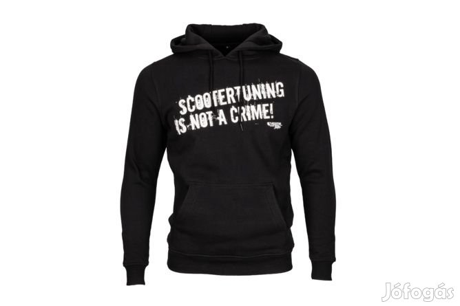 Hoody Scootertuning nem bűncselekmény (STINAC), cipzár nélkül, fekete,