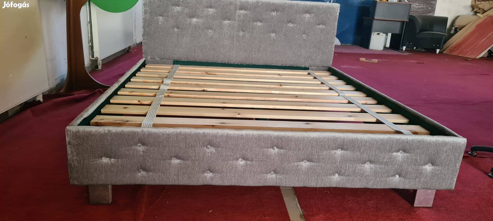 Hoppá:Új 180X200cm ezüst szövet ágy erős rács 109eft