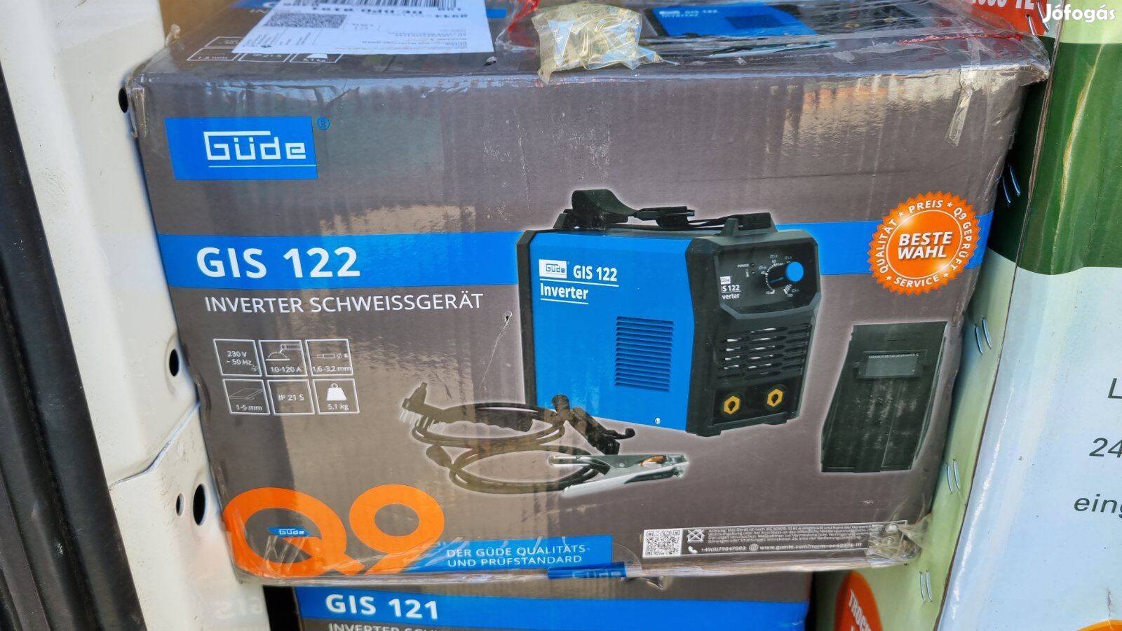 Hordozható Güde GIS 122 inverteres hegesztőgép fedett elektródákkal