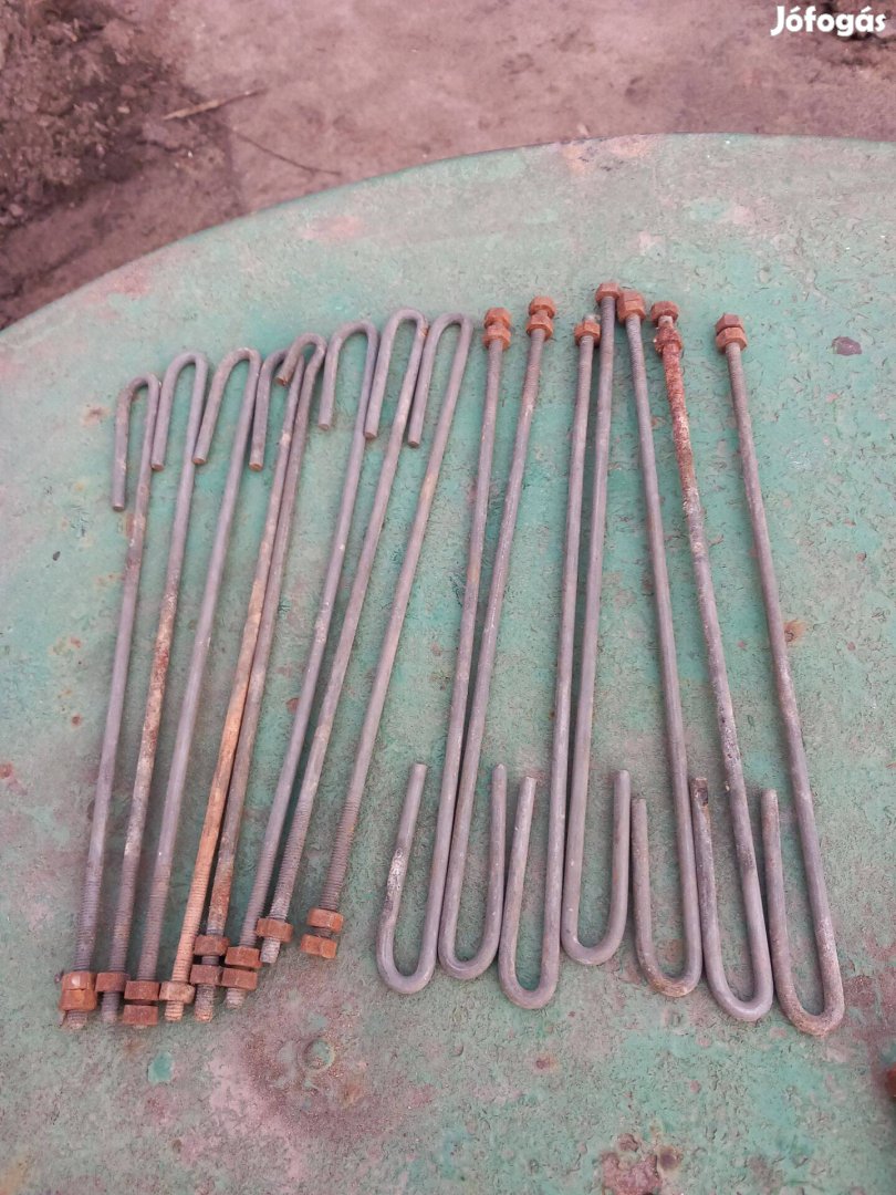 Horganyzott menetes pásztorvas horog 30cm a 15 db egybe