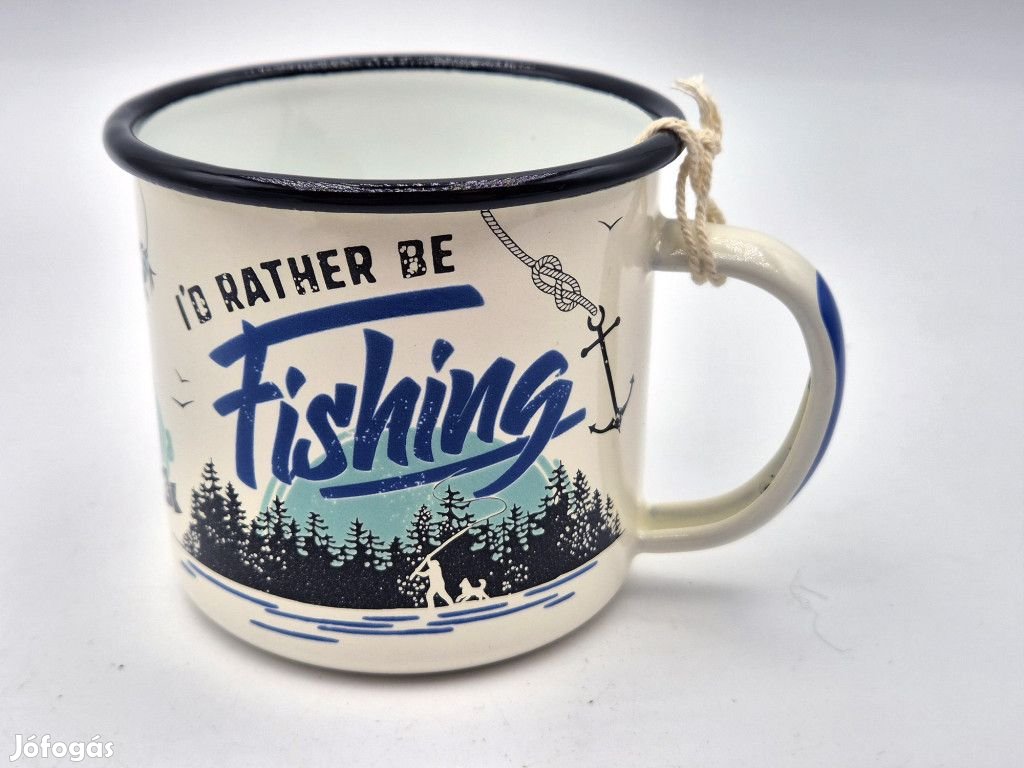 Horgász - I'd rather be fishing - fém bögre