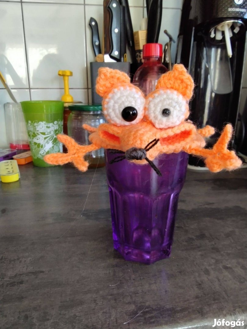 Horgolt rókakoma pohár alátét