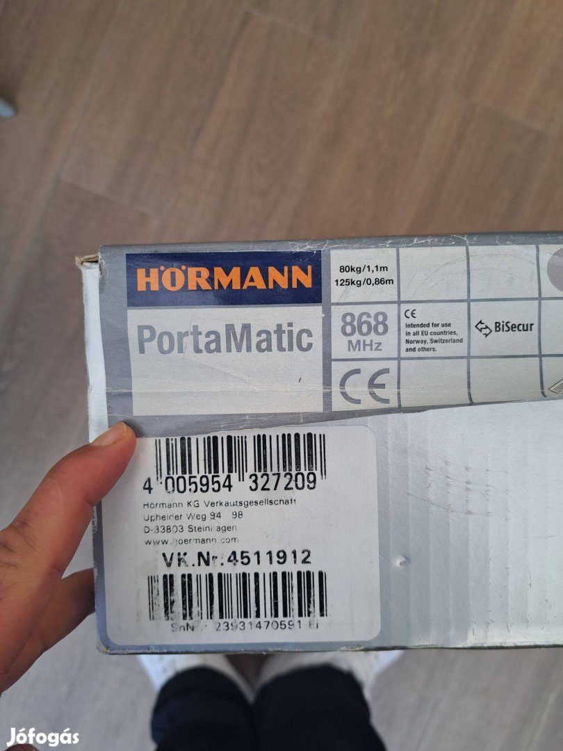 Hörmann elektromos Portamatic ajtó nyitó