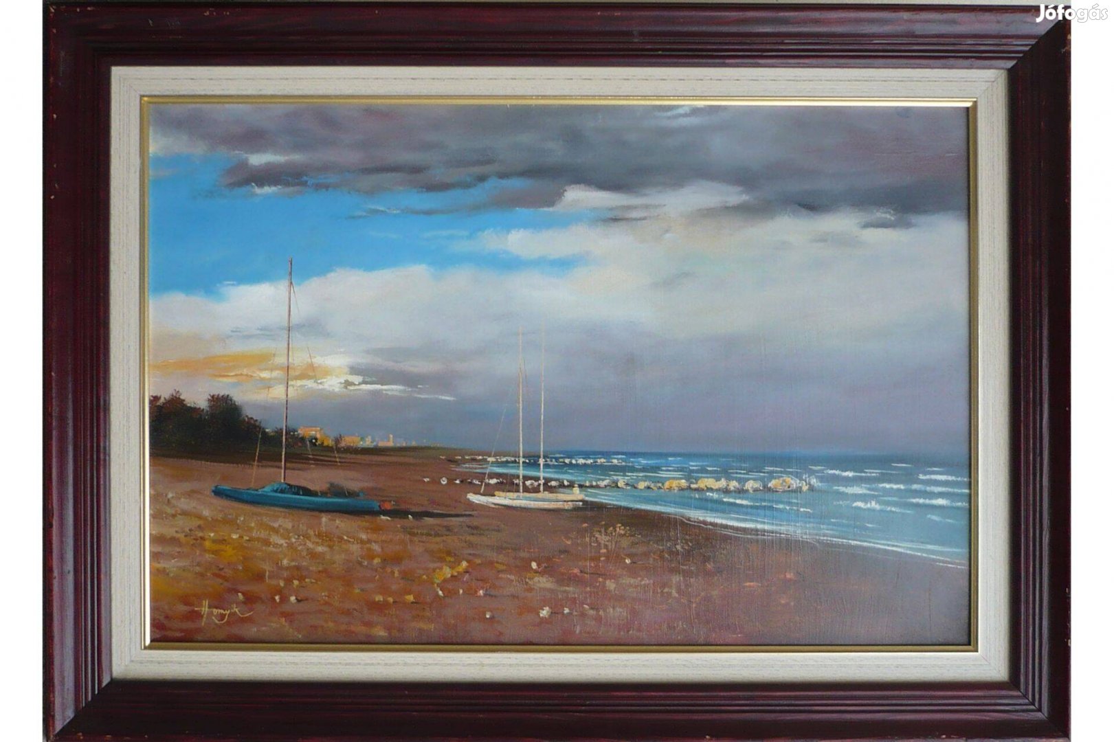 Hornyik Zoltán: Tengerpart, 40x60 cm
