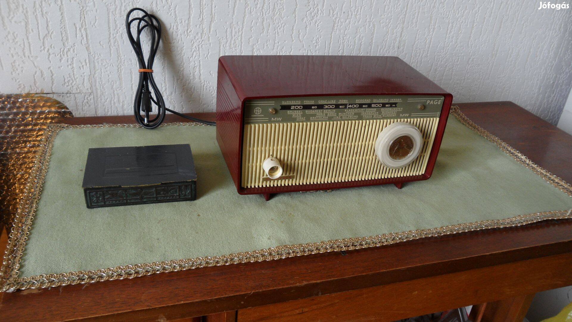 Hornyphon Austria bakelit csöves, asztali új állapot "vintage rádió