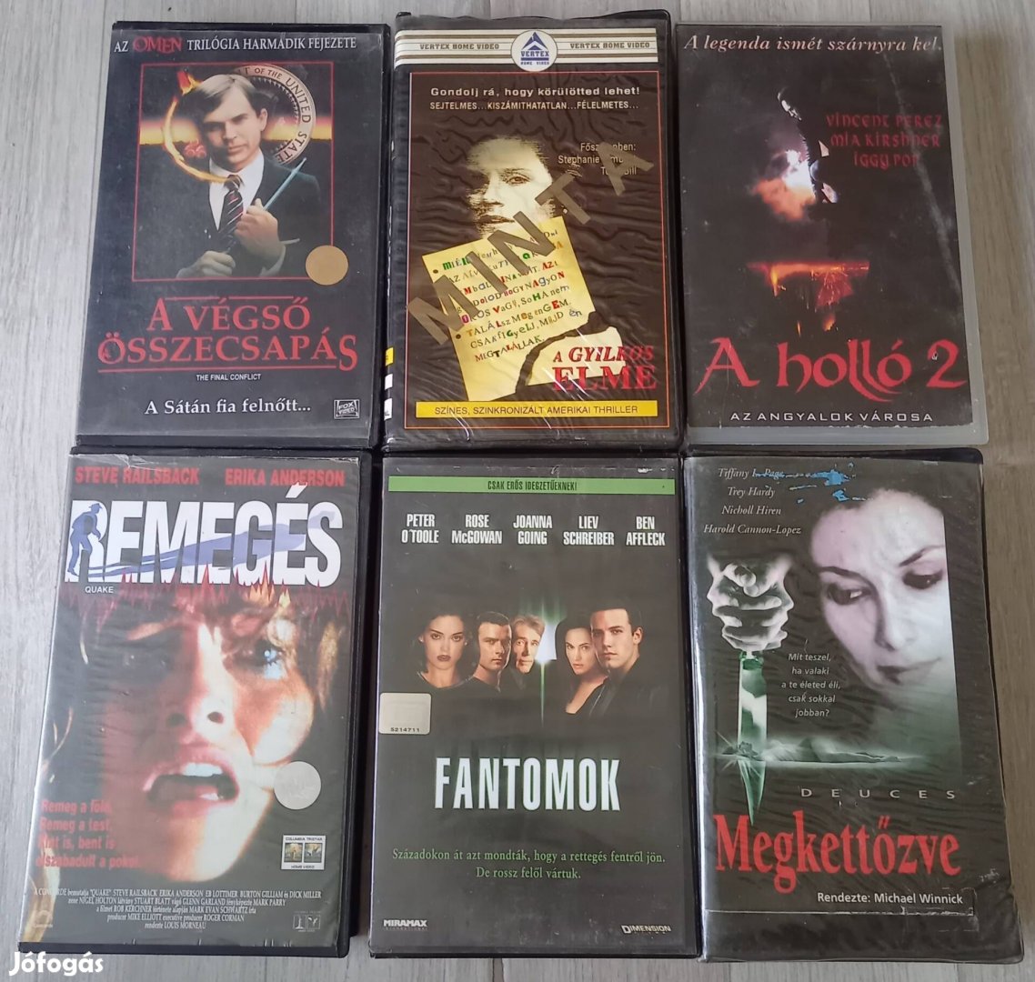 Horror - thriller vhs csomag - 2490ft/db