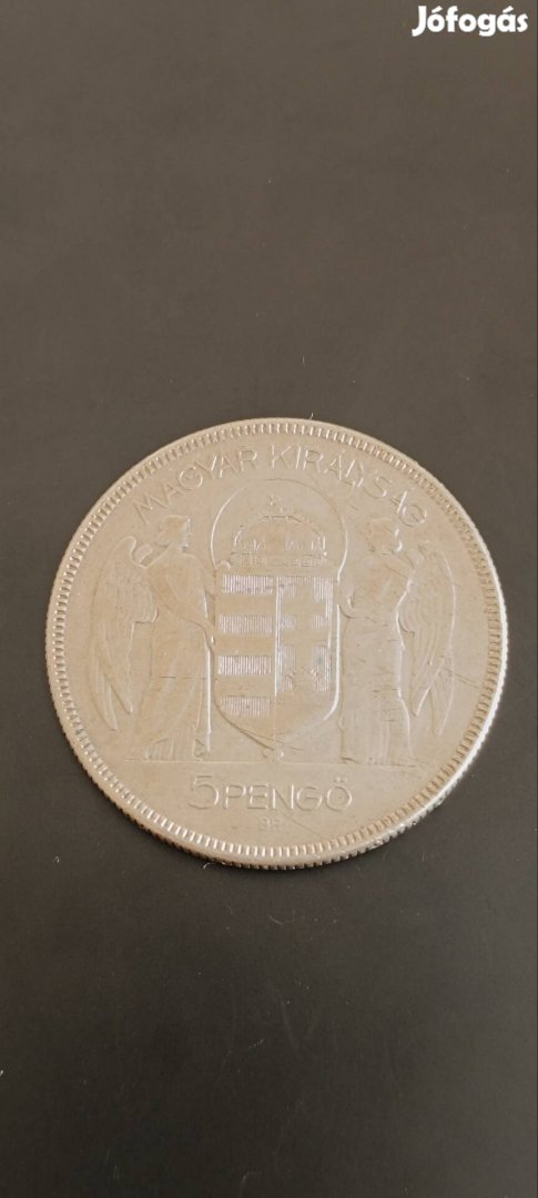 Horthy Miklós ezüst 5 pengő 1930