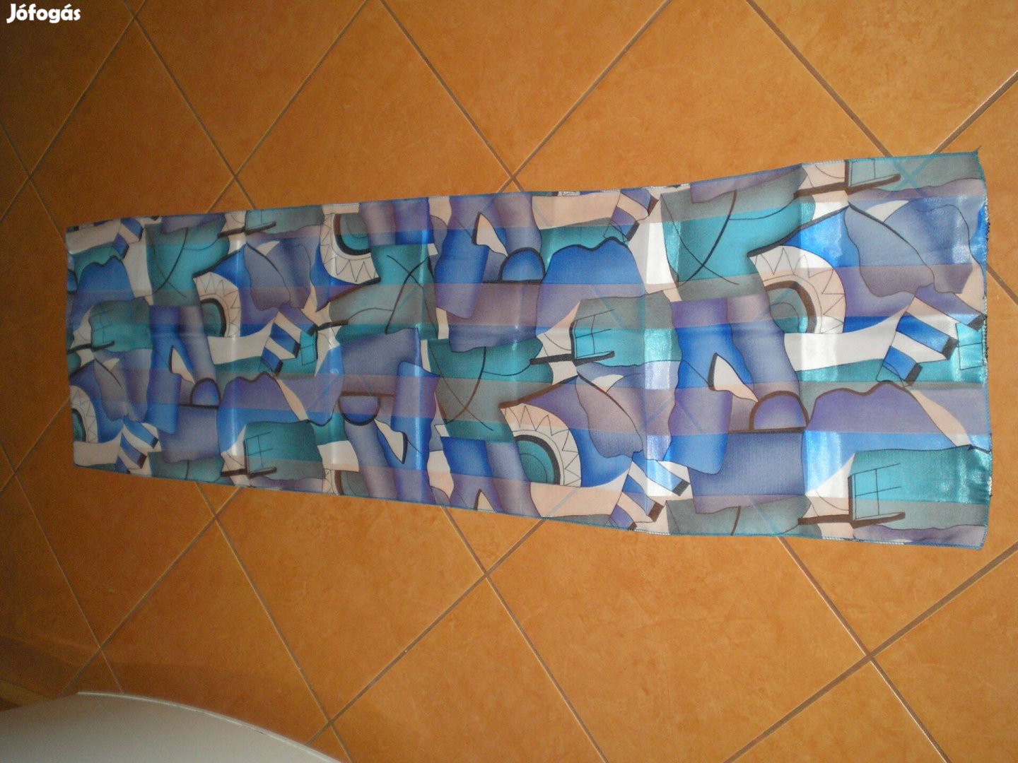Hosszúkás kék türkiz női vékony sál