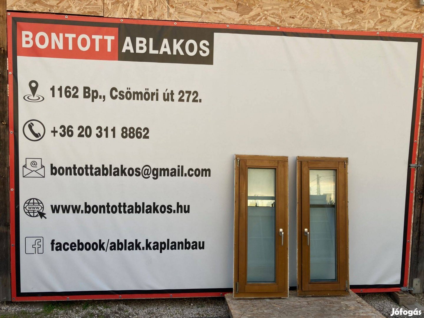 Hőszigetelt bontott használt fa ablakok eladók: 50 x 125 cm