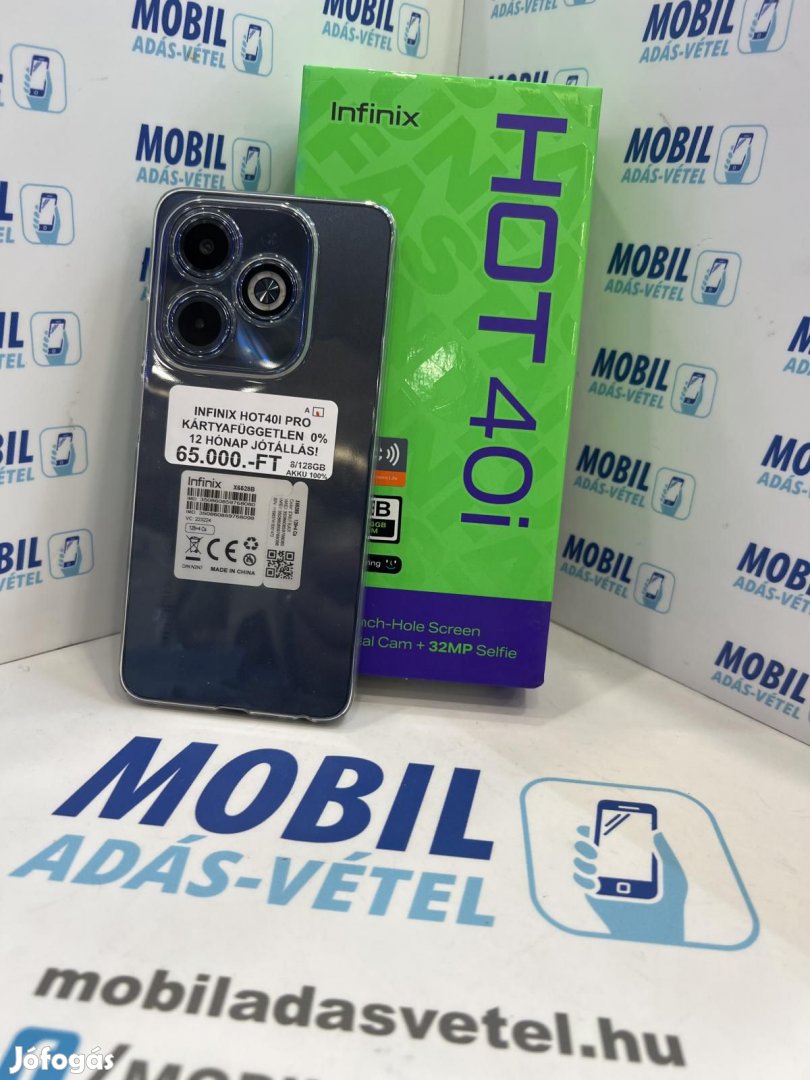 Hot 40i Kártyafüggetlen 128 GB 8 GB Ram, 12 hó garancia