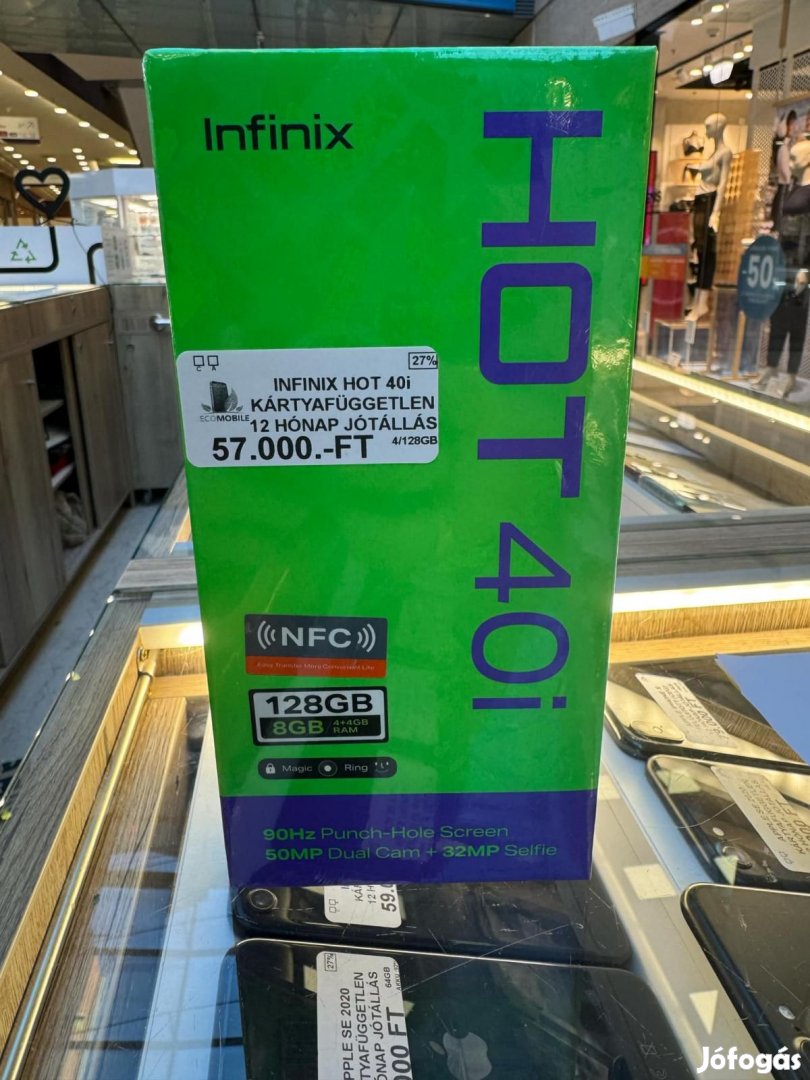 Hot 40i Kártyafüggetlen 128 GB, 12 hó garancia