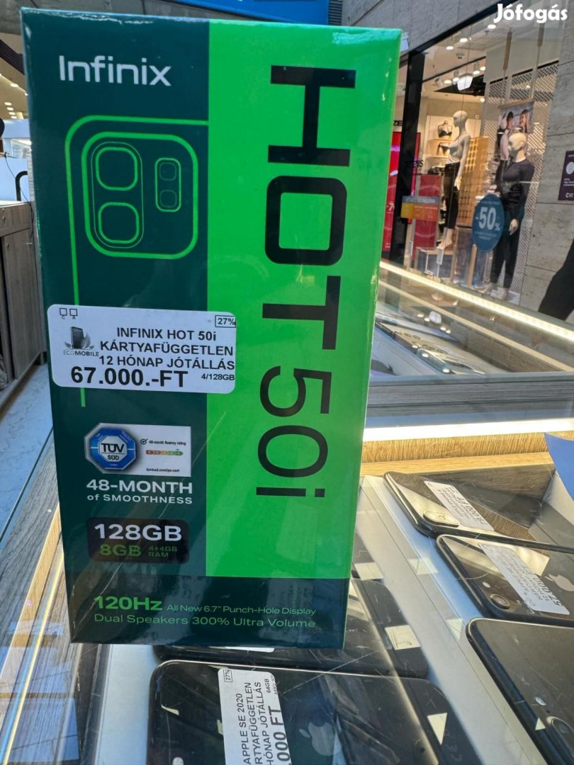 Hot 50i Kártyafüggetlen 128 GB 8 GB Ram, 12 hó garancia