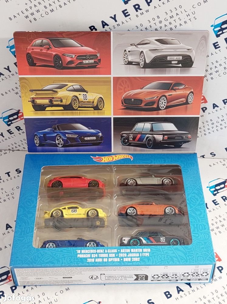 Hot Wheels 6 darabos szett - BMW 2002 / Mercedes Benz A-class / Audi