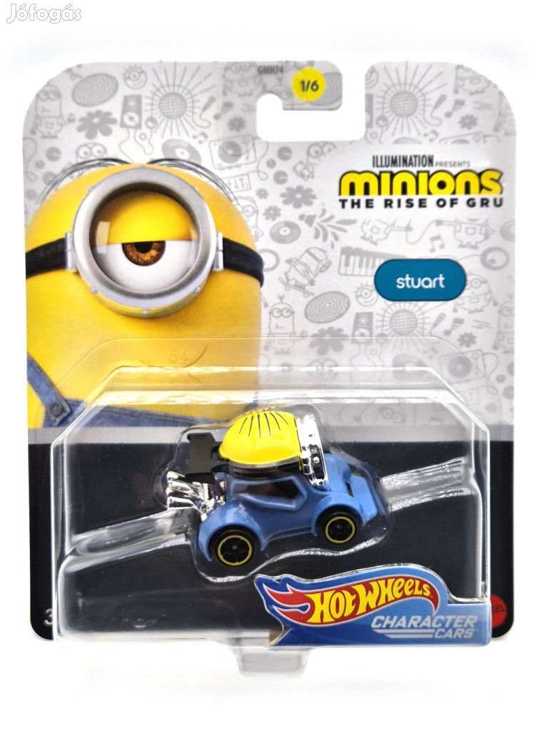 Hot Wheels Minyonok - Minions - Gru - Stuart -  Hot Wheels - 1:64