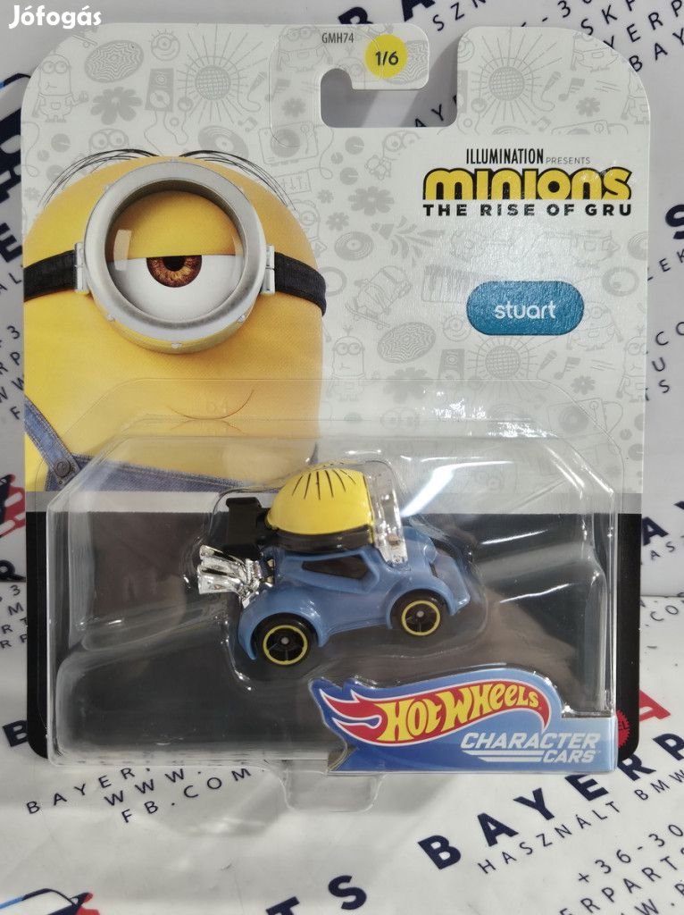 Hot Wheels Minyonok - Minions - Gru - Stuart -  Hot Wheels - 1:64