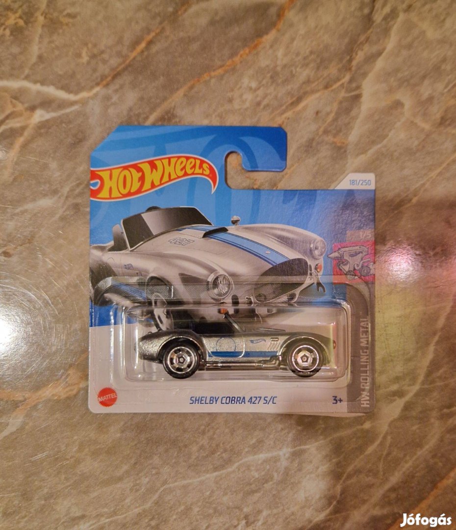 Hot Wheels Rolling Metal Shelby Cobra 427 S/C Kisautó