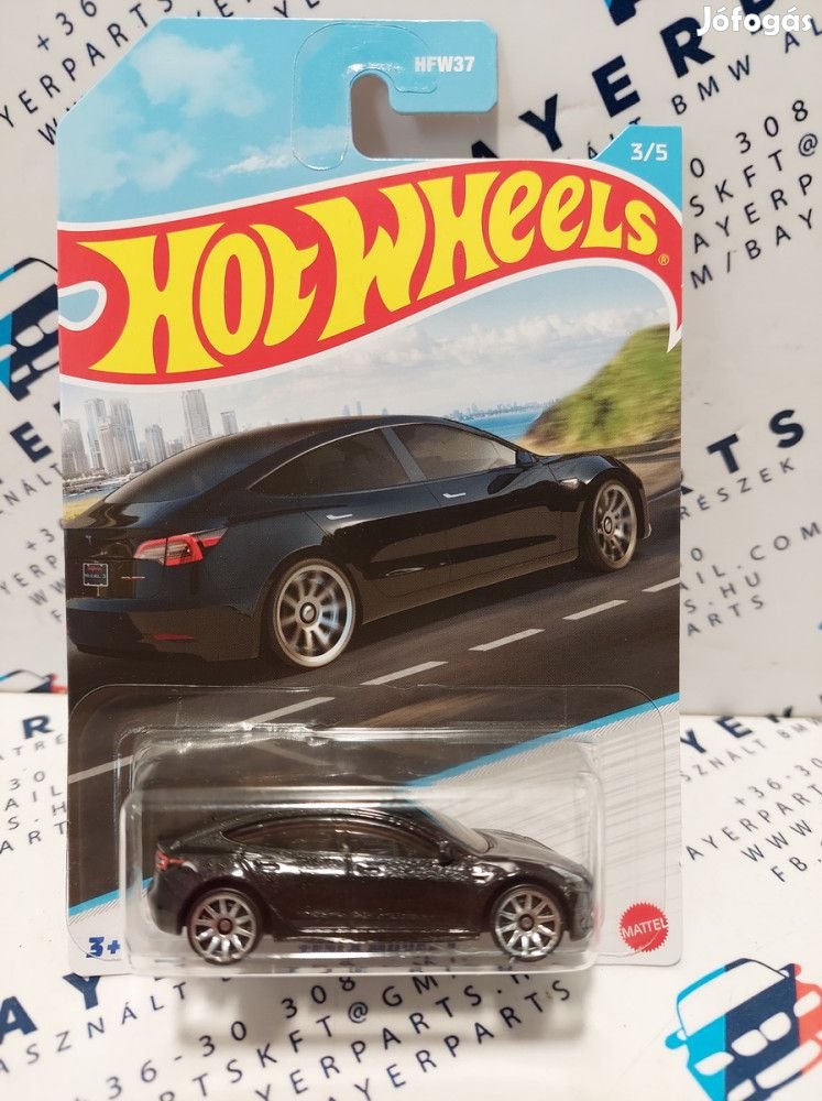 Hot Wheels Tesla Model 3 - 3/5 - hosszú kártyás -  Hot Wheels - 1:64