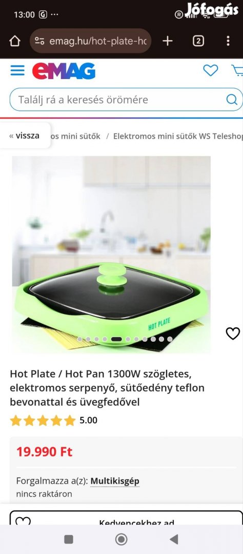 Hot plate Elektromos sütő főző