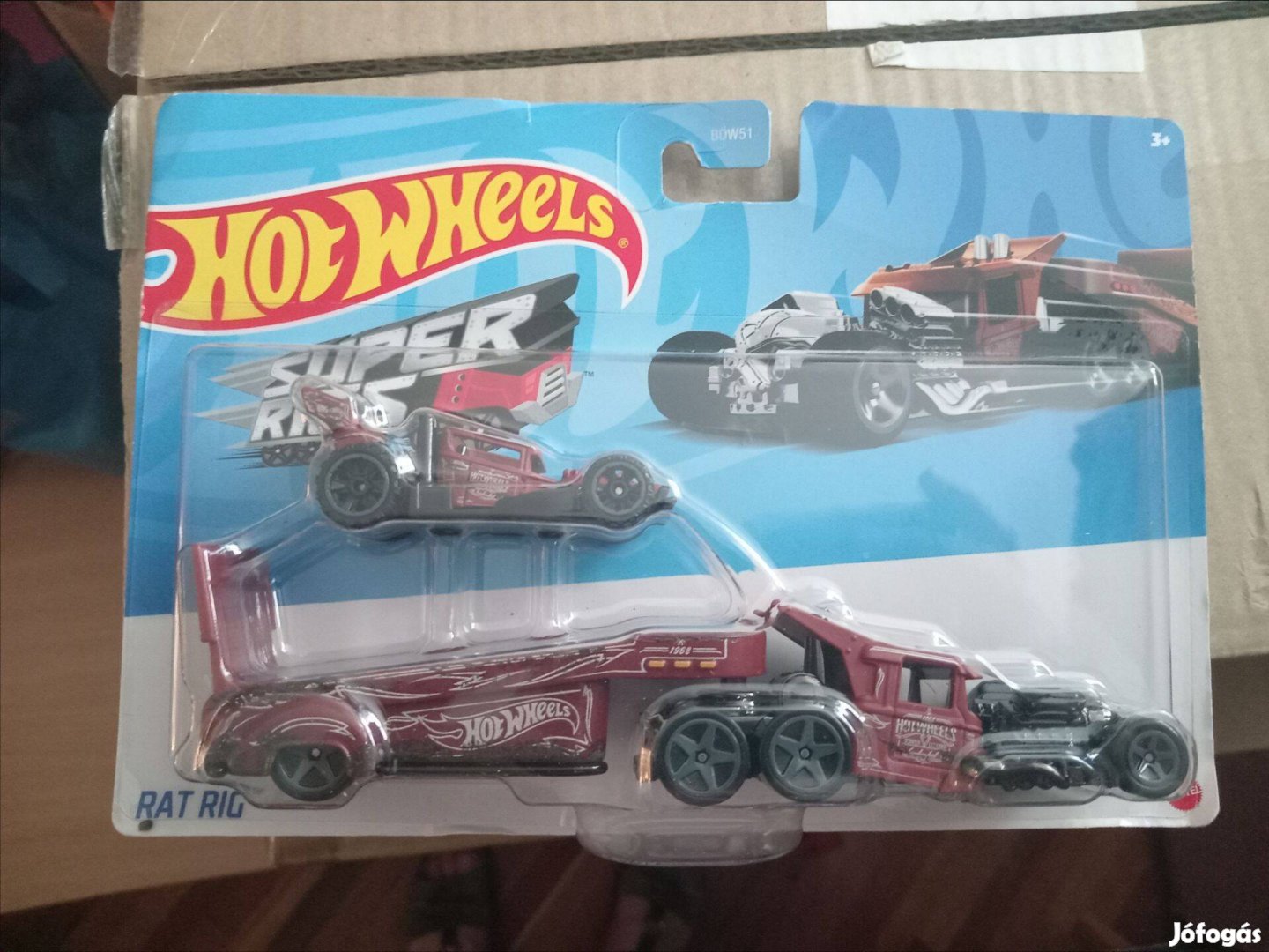 Hot wheels rat rig teherautó és személyautó készlet