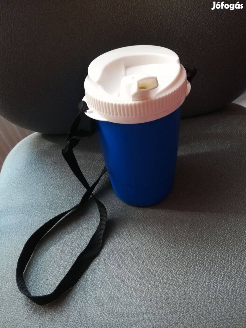 Hőtartó kulacs,pohár hosszú füllel,nyakba akasztható,új!67