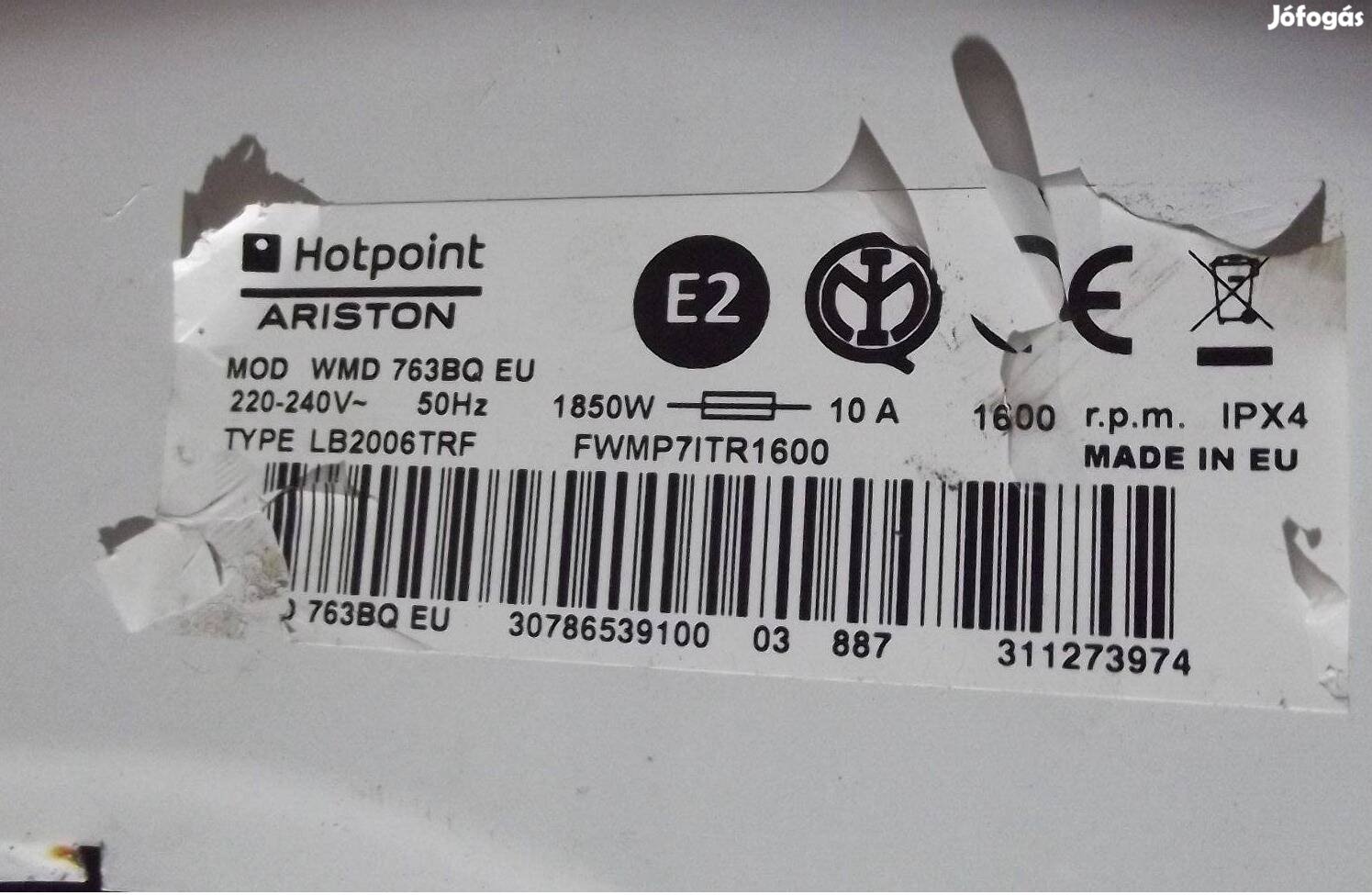 Hotpoint Ariston WMD 763BQ EU mosógép alkatrészei eladók