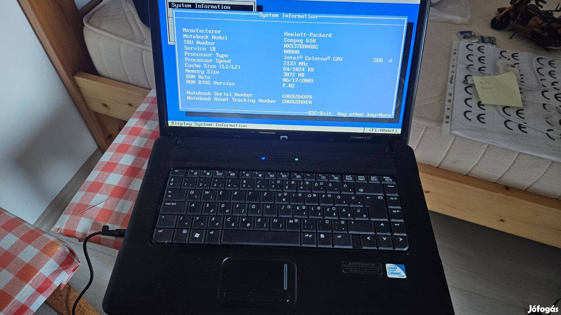 Hp 15,6" laptop 256 GB ssd vel, magyar billentyűzettel