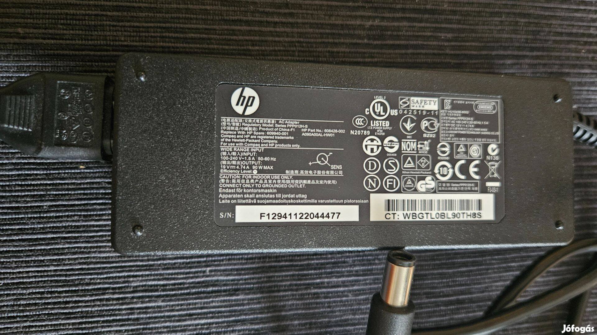 Hp gyári laptop töltő újszerű