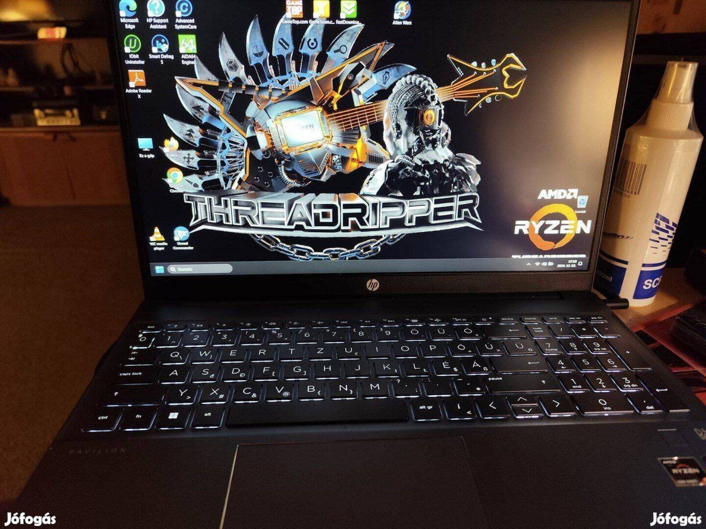 Hp ryzen 5 laptop! garanciális (2026,0508) bövitett keveset használt!