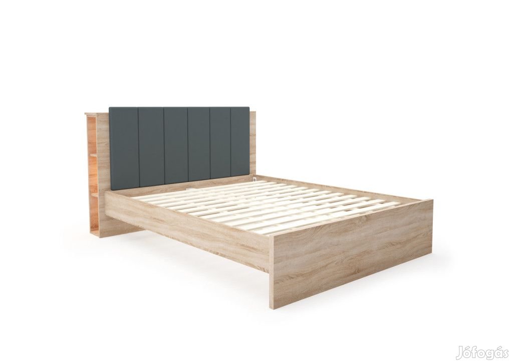 Hu-DM Franciaágy éjjeliszekrénnyel 160x200 sonoma