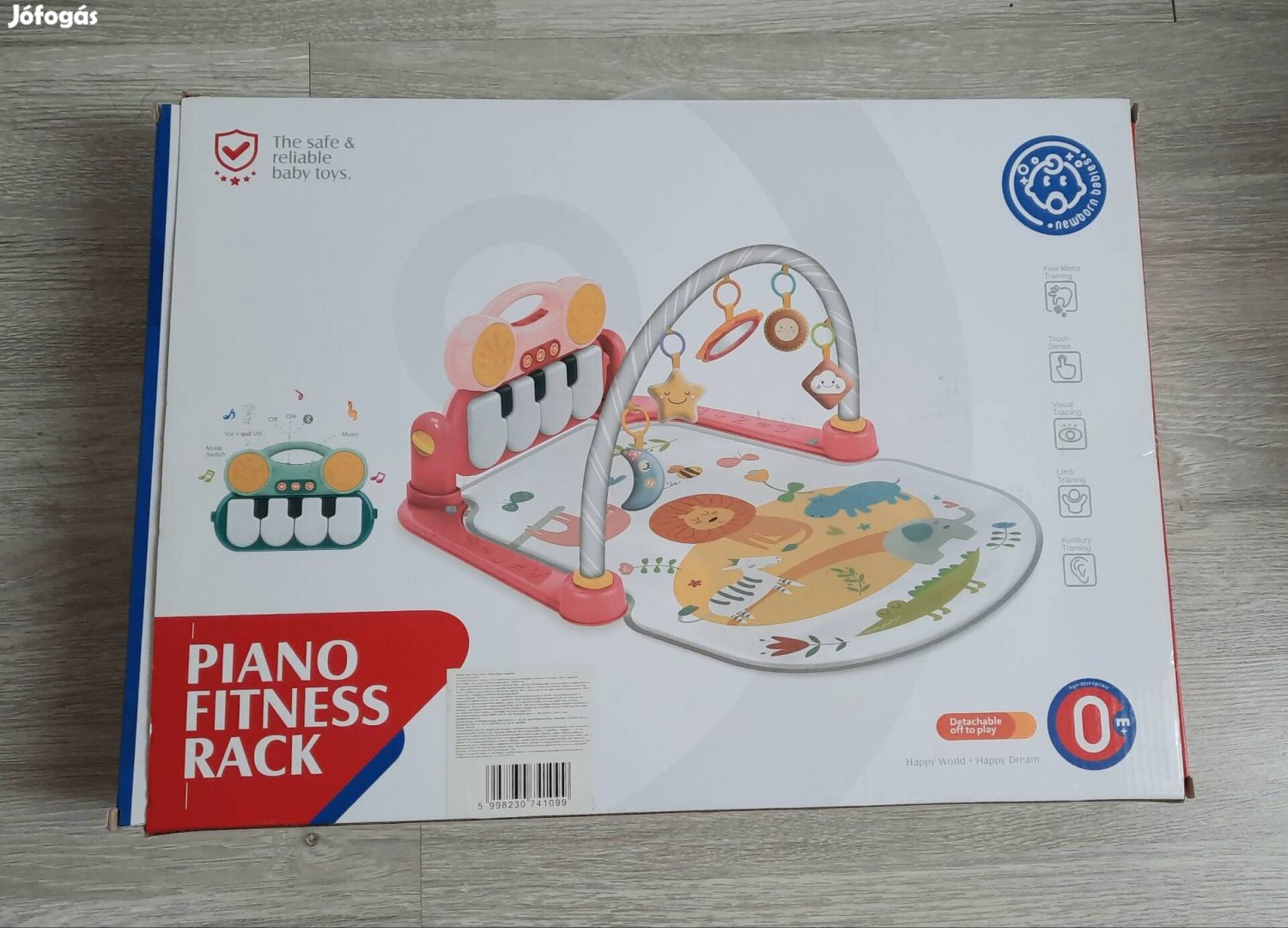 Huanger Piano Fitness Mat With Drum Red játszószőnyeg játékhíddal