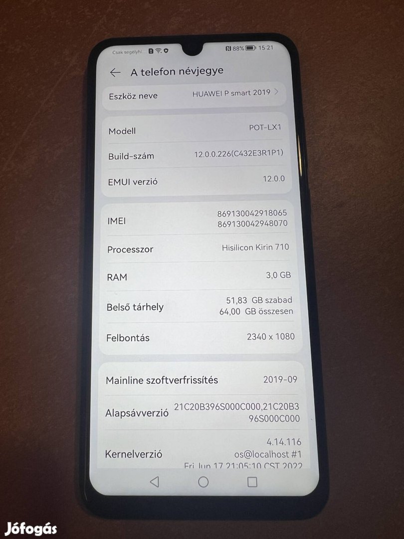 Huawei 2019 p smart 64gb dual sim szép állapotú