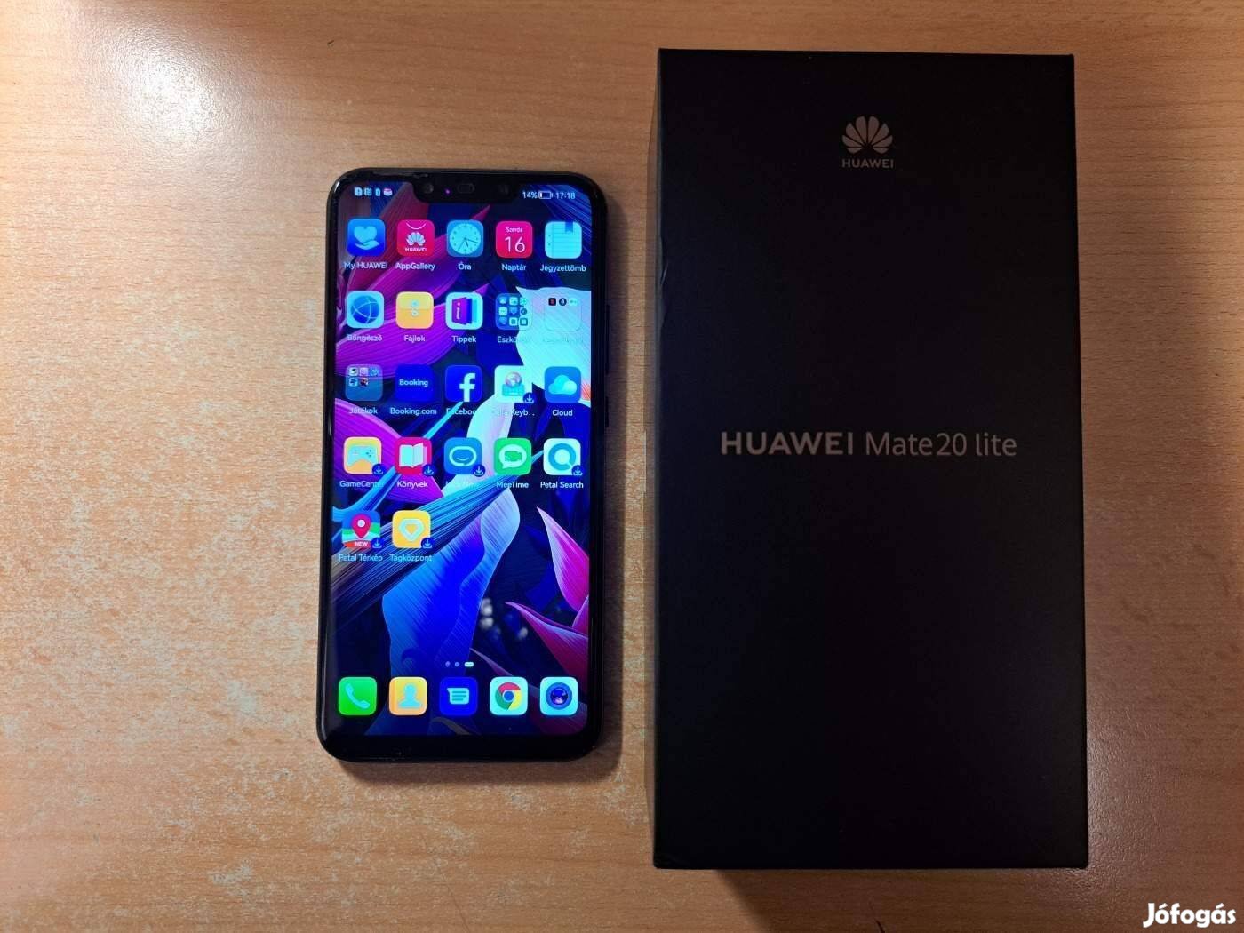 Huawei Mate 20 lite 4/64GB Dual Független Fekete Garival !