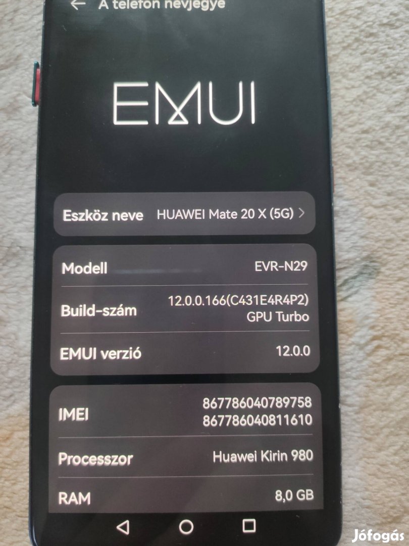 Huawei Mate 20x 8/256 GB 7,2" eladó 