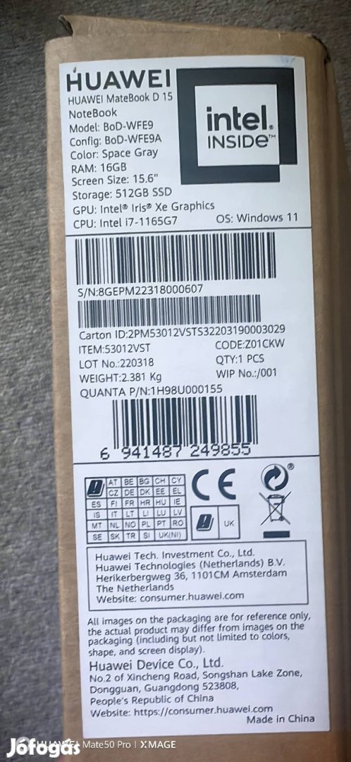 Huawei Matebook D15 I7 16Gb