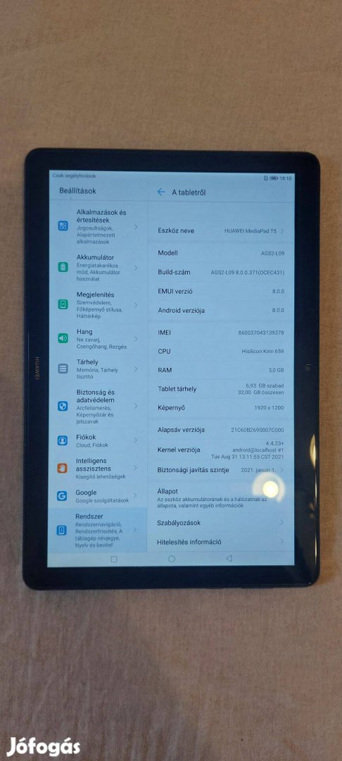 Huawei Mediapad T5 10.1" 32GB 3GB RAM