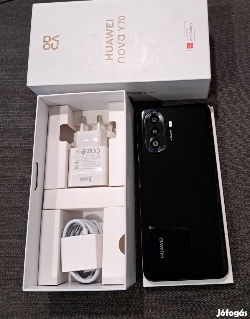 Huawei Nova Y70 Új Fekete Kártyafüggetlen Mobiltelefon Eladó!